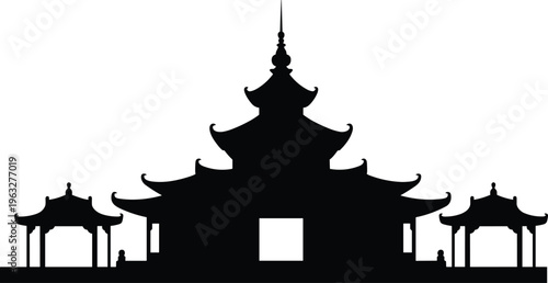 pagoda, temple, asian, architecture, silhouette, traditional, building, culture, heritage, china, japan, korea, shrine, landmark, historic, religion, skyline, oriental, design, structure