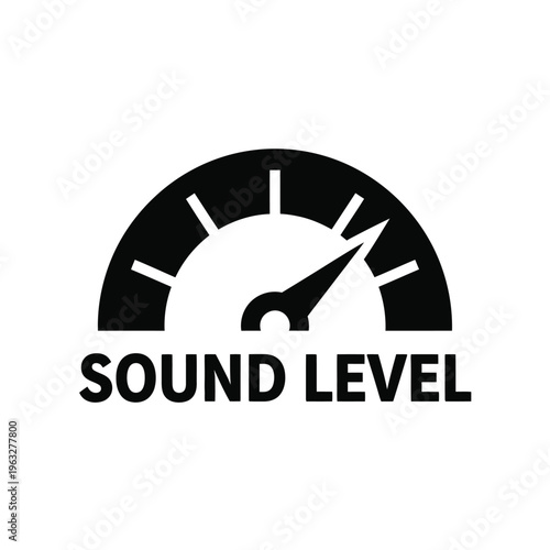 Vector illustration of a sound level meter gauge with needle and dial for measuring decibels accurately