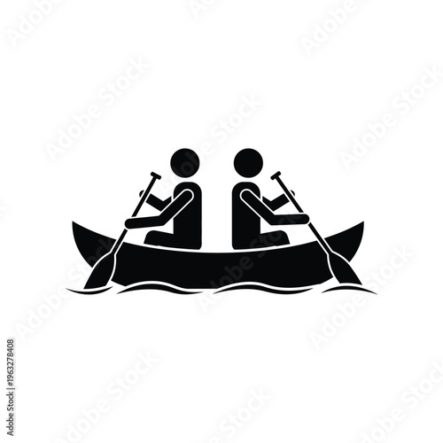 Canoe Paddlers Synchronized Journey Business