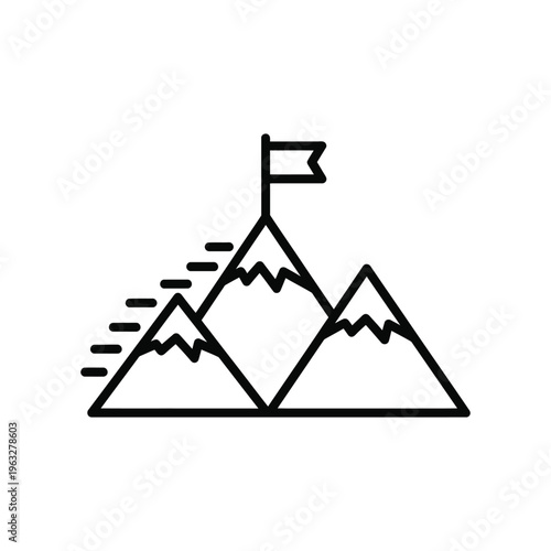 Mountain Summit Flag Goal Achievement Business