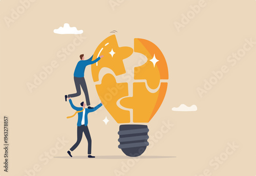 Partnership help team to get solution and win together, success teamwork or support to develop new idea, cooperate or collaborate, companion concept, helpful businessman support coworker for success