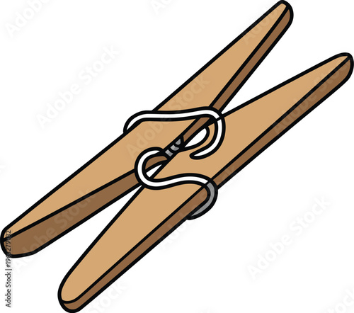 Minimalist monochrome vector illustration collection featuring clothespin silhouette symbolizing household utility grip and simple design