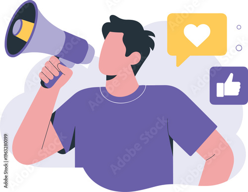 marketing, megaphone, announcement, social, media, communication,, engagement, branding, message, broadcast, online, audience, digital, campaign, strategy, notification, feedback