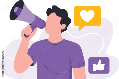 marketing, megaphone, promotion, social, media, , advertising, influencer, engagement, branding, message, broadcast, online, audience, digital, campaign, strategy, feedback, interaction, notification
