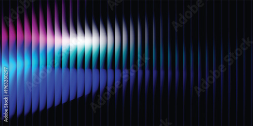 Abstract futuristic wave composition with glowing neon gradients, soft light blending