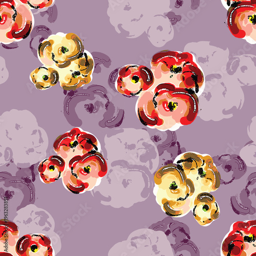 Abstract flower blooming design. Pattern with floral seamless. Grunge textured abstract art vector  with flower and plants in watercolor style.