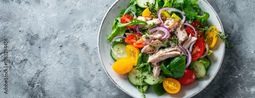 Fresh Tuna Salad with Mixed Greens and Cherry Tomatoes.