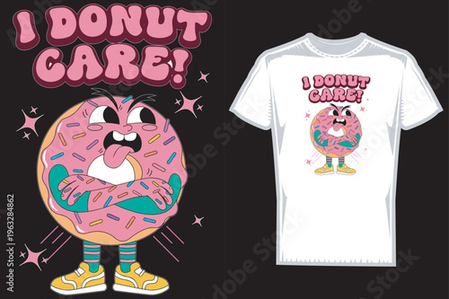 Angry Donut Character t shirt design