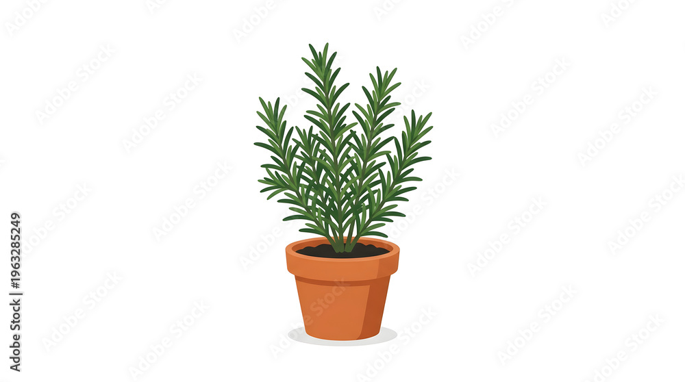 Obraz premium Potted Green Plant with Green Leaves.