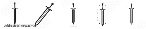 sword vector with silhouette style