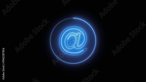 glowing neon number zero