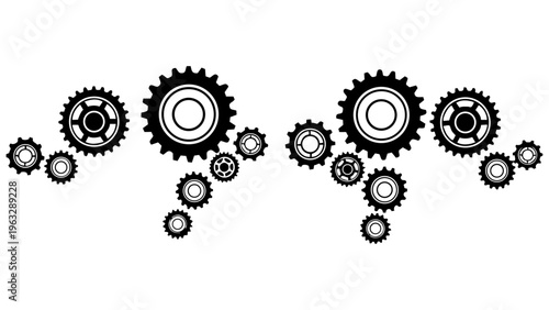 Industrial Mechanical Gears Cogs Mechanism Vector Design Elements