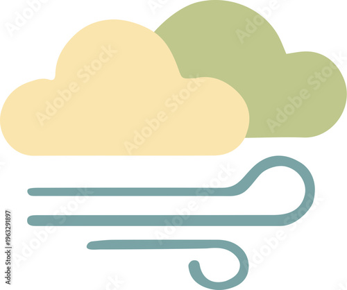 cloudy and windy weather icon
