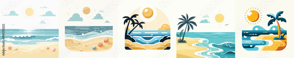 Obraz premium beautiful beach view vector