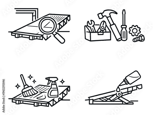 Dock inspection, maintenance and cleaning with lubrication