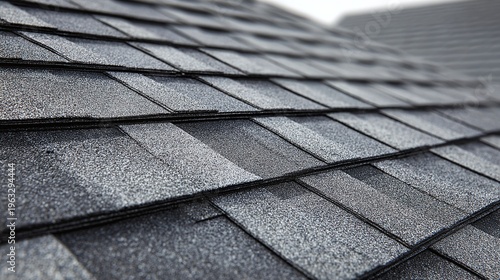 Close-up of slate roof shingles.