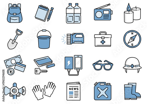 災害・防災アイコン12　Disaster Prevention icons