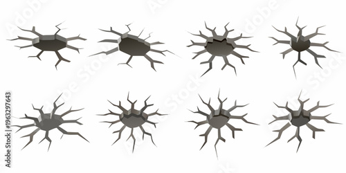 Cracked wall patterns a collection of polygonal hole designs