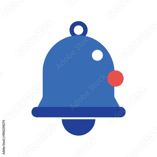 Mobile app notification bell with dot alert interface concept Line Art Vector illustration