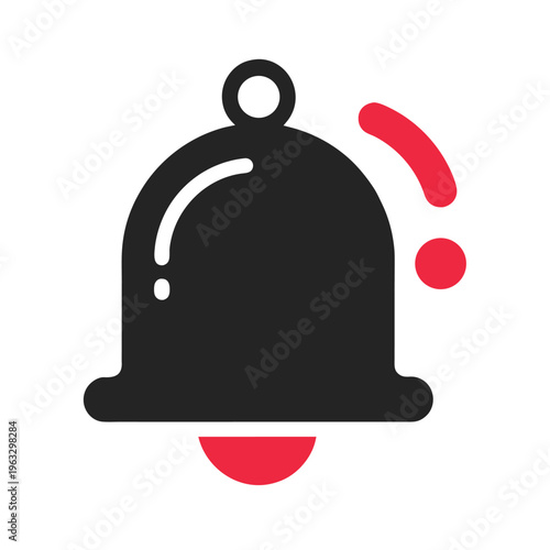 Mobile app notification bell icon with dot alert symbol concept Line Art Vector illustration