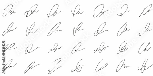 Collection of handwritten signatures arranged across a white background