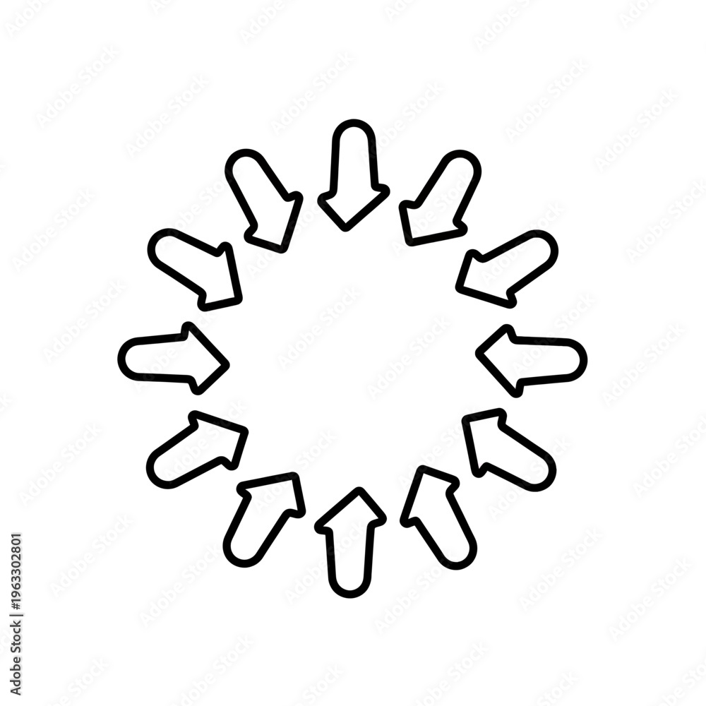 Obraz premium Circular Arrow Icon Animation Loop - Directional Indicator Symbol for Website Design and User Interface Elements