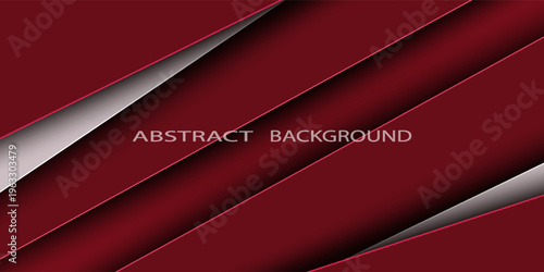 Overlap dark red background with papercut triangle shadow design color. Trendy background style. Eps10 vector