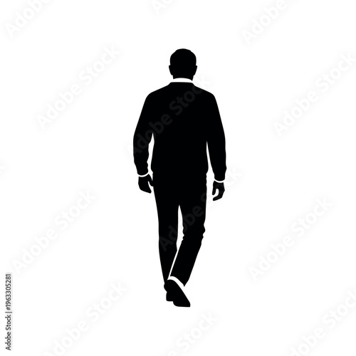 Silhouette of a man walking away.