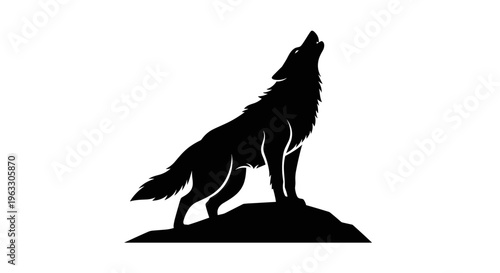 Black silhouette of a wolf.