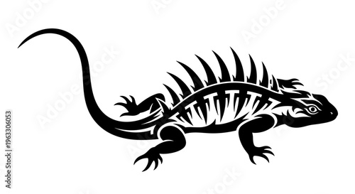 Black silhouette of lizard 1.
