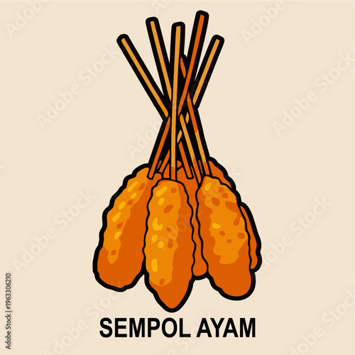 Sempol Ayam Traditional Indonesian Snack Vector Art Isolated