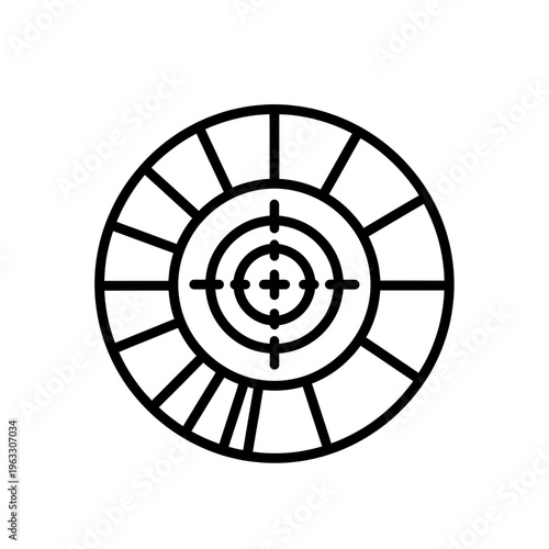 Target Icon Illustration Vector Graphic Aiming Practice Shooting Range Bullseye Precision Accuracy Design Symbol Simple Outline Image