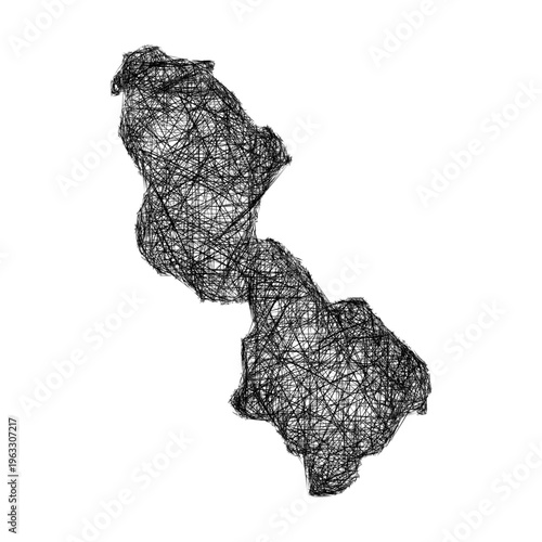 Sketch Leitrim outline map design
