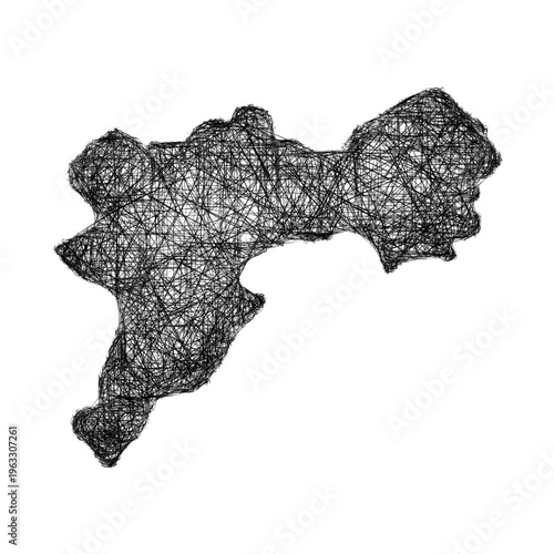Sketch Offaly outline map design