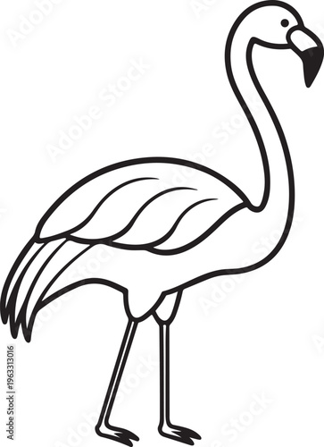 flamingo line art vector image