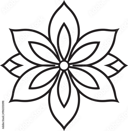 Floral mandala line art vector image