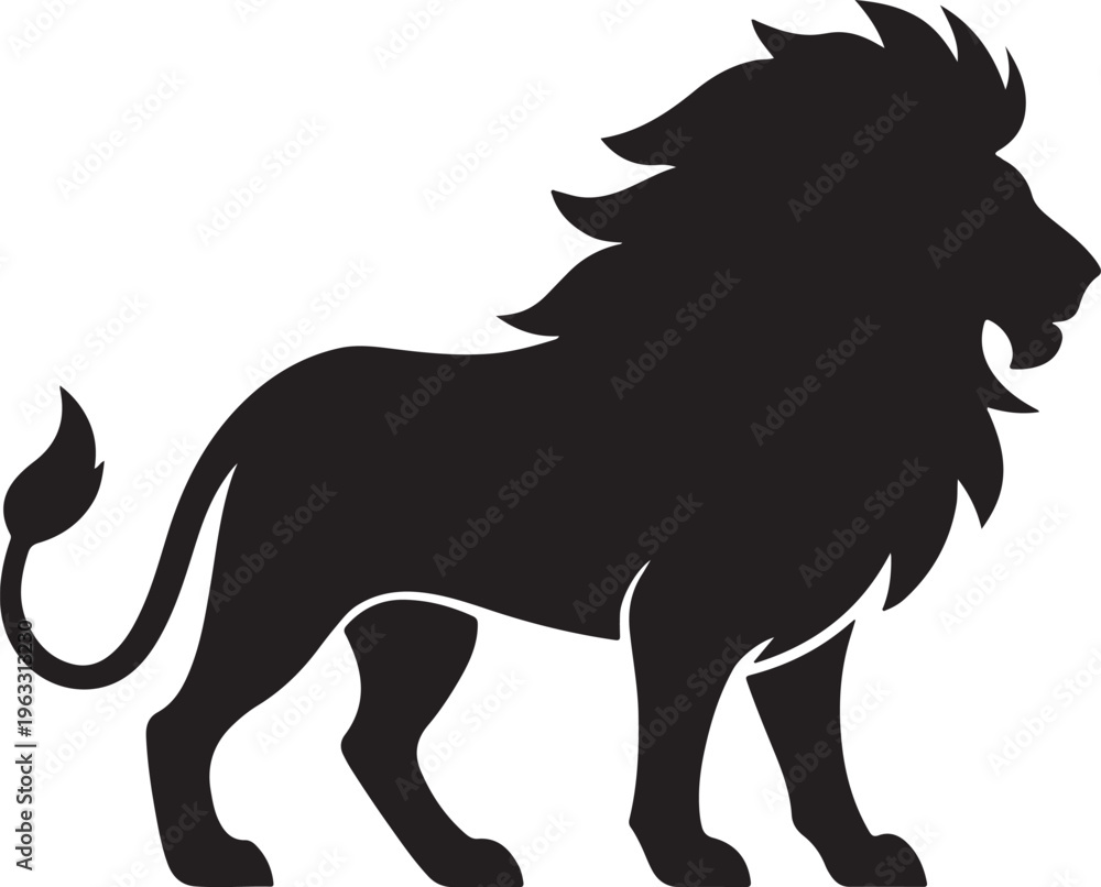 Fototapeta premium Lion silhouette vector image