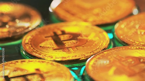 coins on a green background