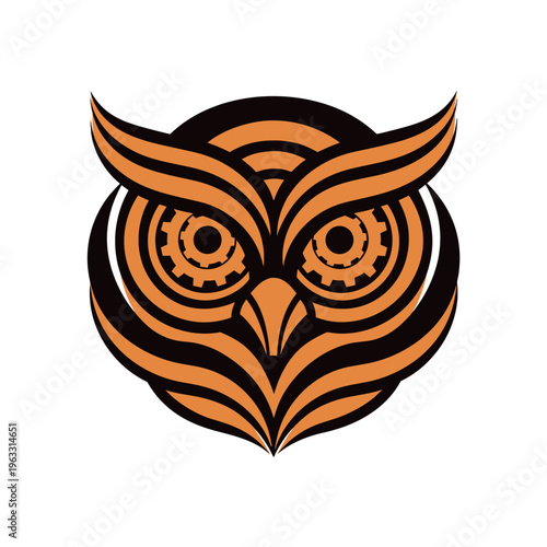 Layered Steampunk Owl SVG Cut File complex gear filigree high-resolution POD aesthetic