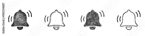 Sketch bell icon design set