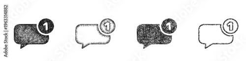 Sketch new message icon design set