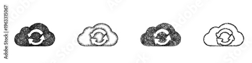 Sketch cloud sync icon design set