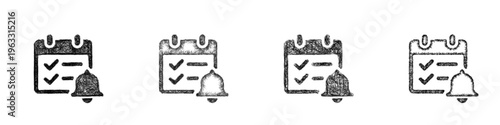 Sketch task reminder icon design set