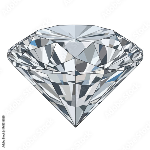 A faceted gemstone sparkles with light and shadow, showcasing its brilliance