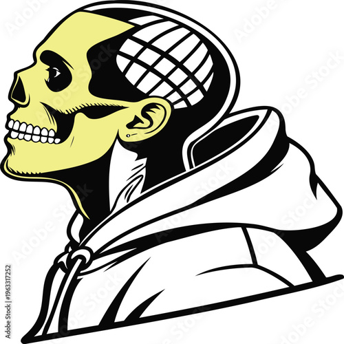 Black silhouette vector illustration of a cute cartoon ancient greek warrior head wearing a helmet designed as a simple logo icon sketch