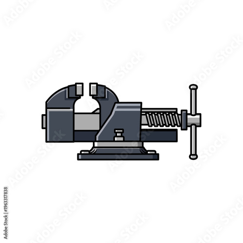 Bench vise tool pixel art icon workshop clamp holding equipment graphic