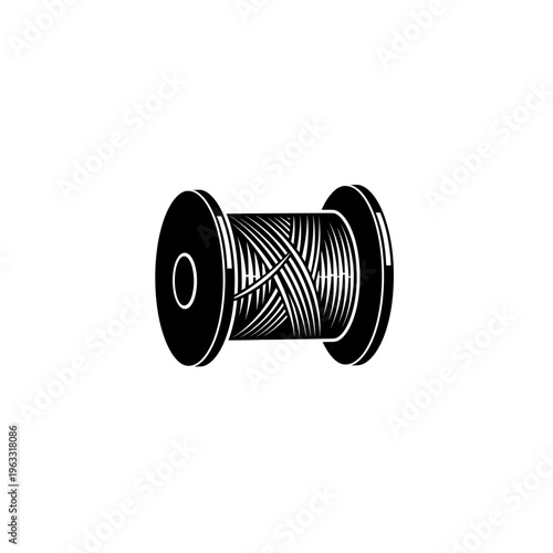 Industrial wire spool reel illustration on white background
