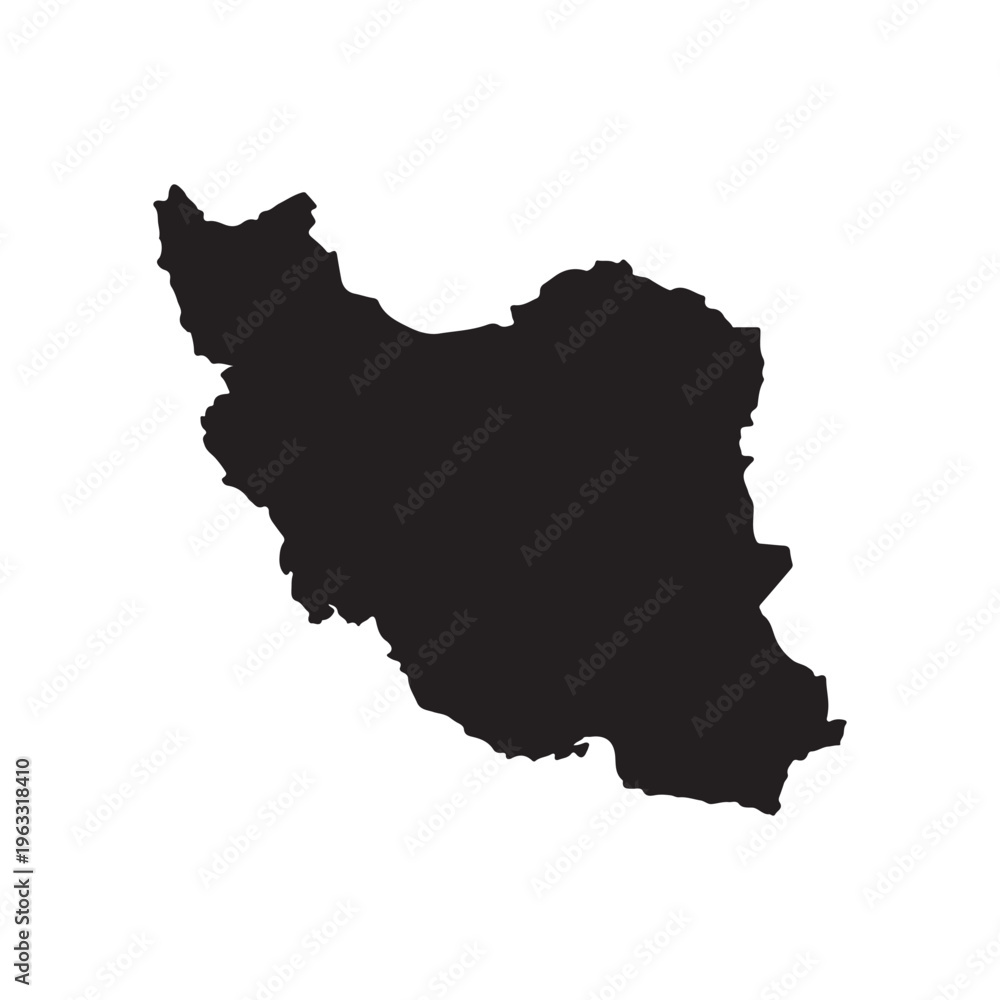 Obraz premium Iran map silhouette vector flat illustration design.