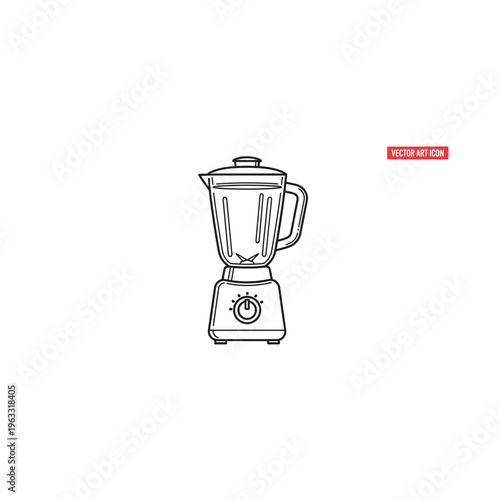 Hand drawn sketch of a kitchen blender household appliance with pur e