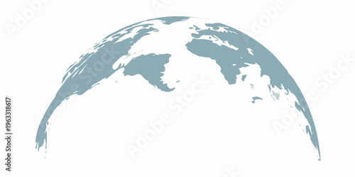 Stylized blue and white globe illustration showcasing earth s landmasses